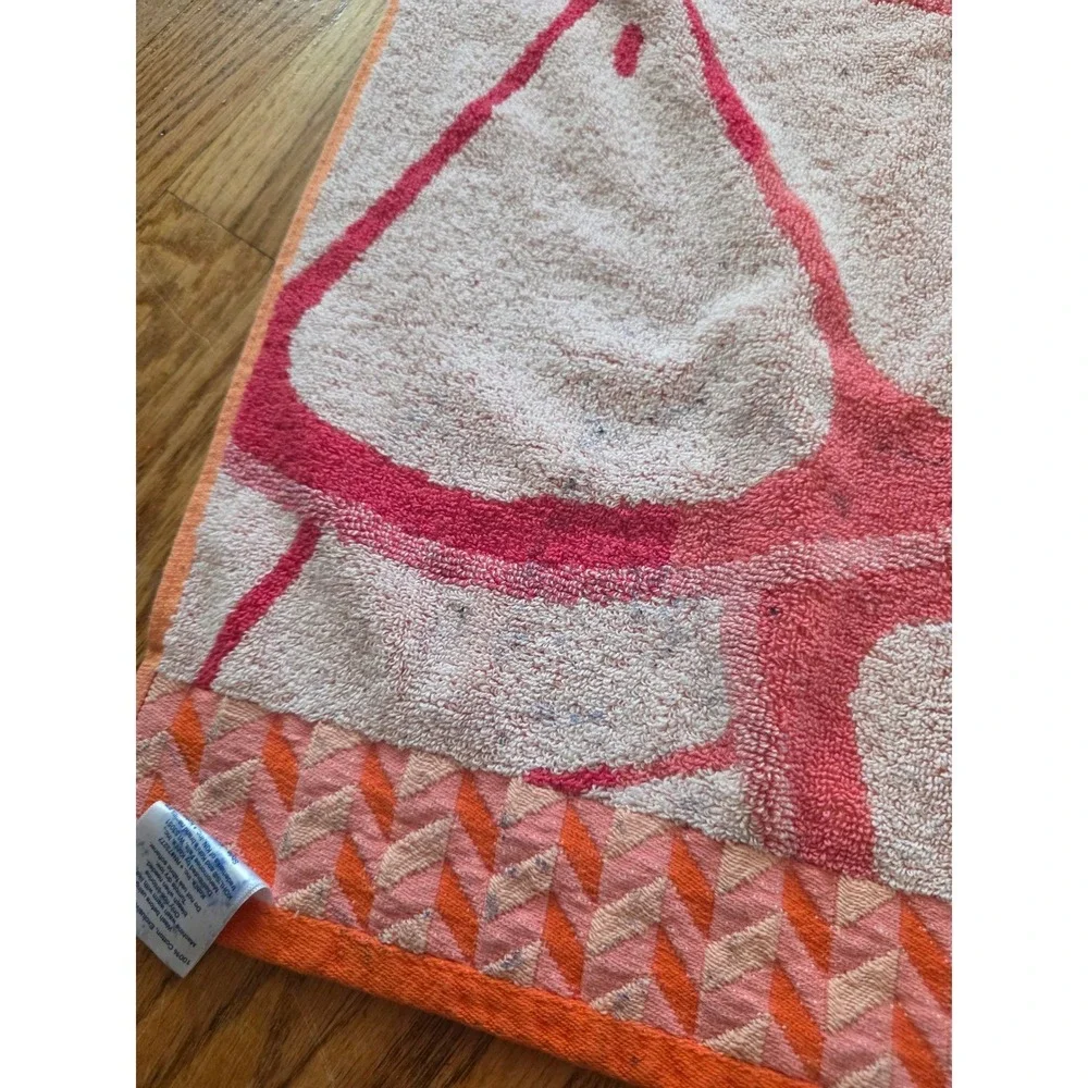 The Big One Pink Orange Grapefruit Citrus Beach Towel 100% Cotton 34x68 Y2K Boho